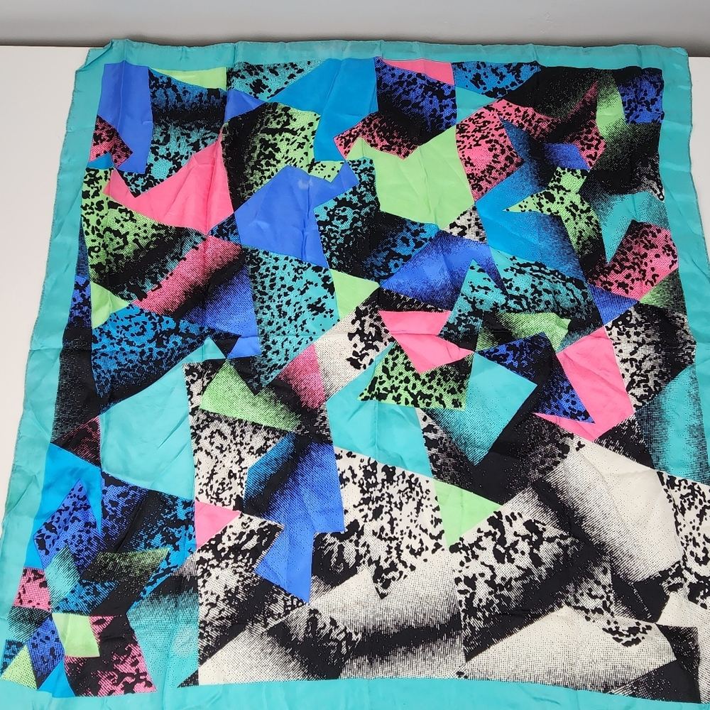 Vintage 80s 90s Abstract Scarf